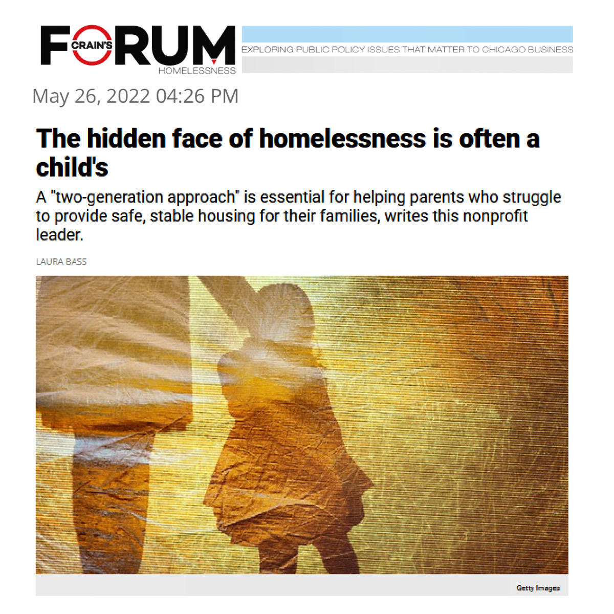 The Hidden Face of Homelessness is Often a Child’s